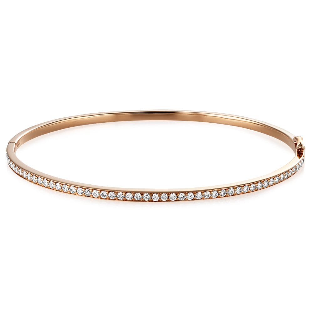 18ct Gold Grain Set Diamond Bangle