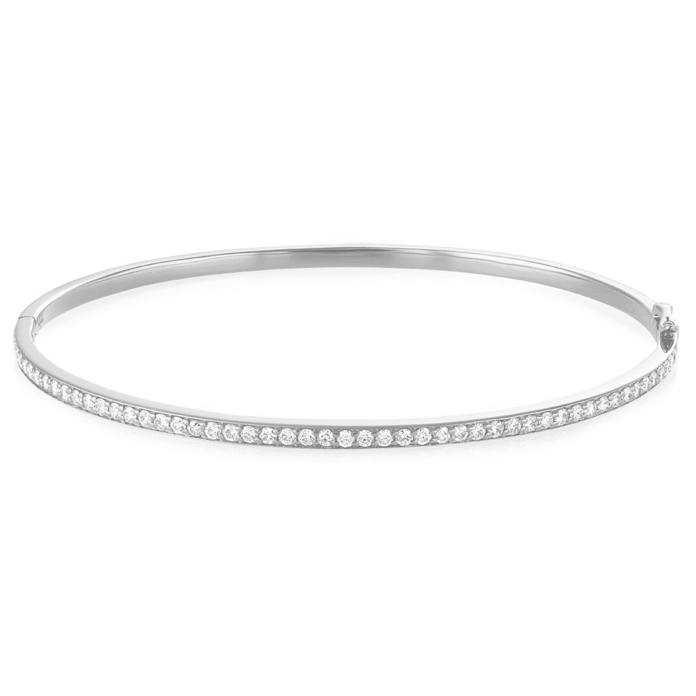 18ct Gold Grain Set Diamond Bangle