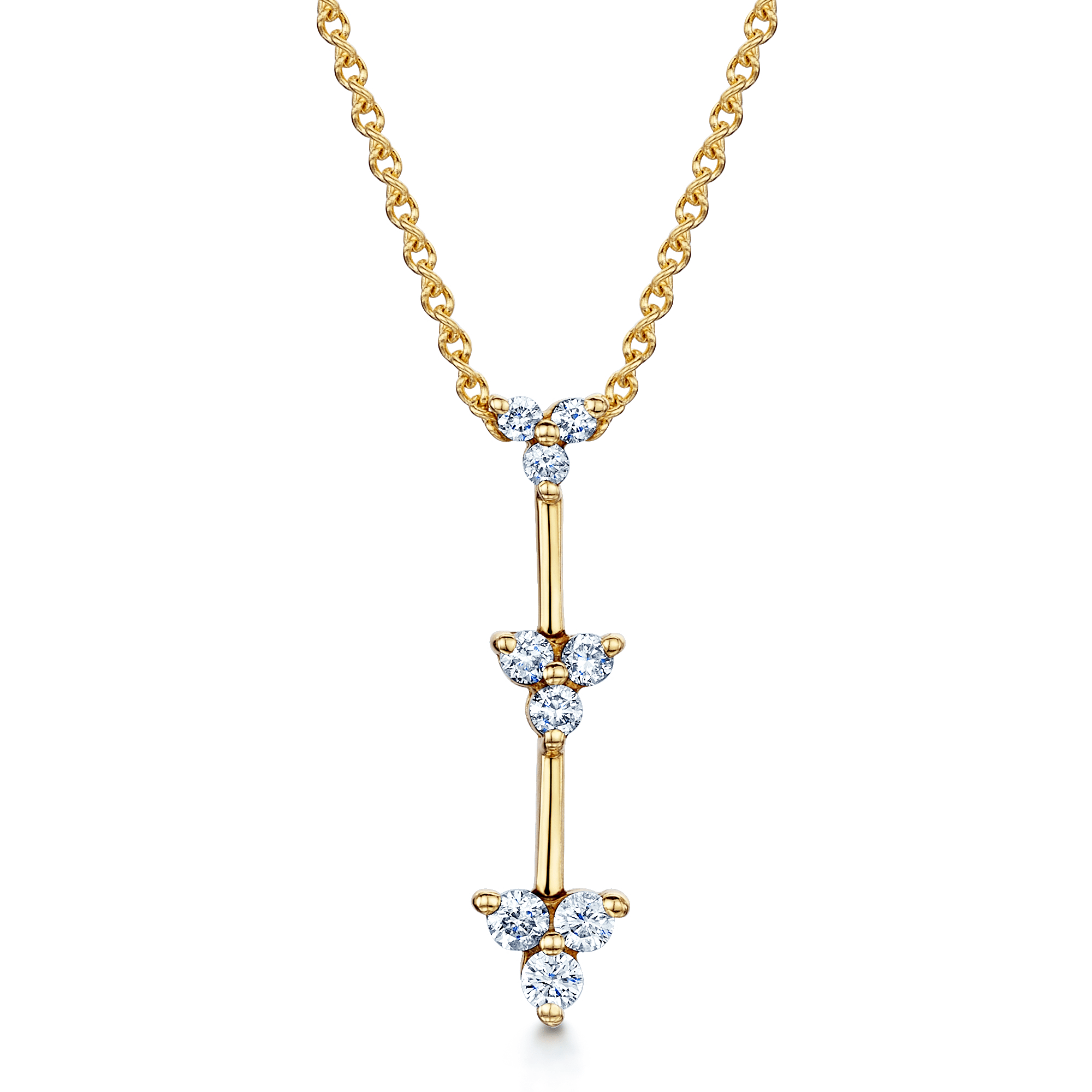 18ct Gold Triple Trefoil Diamond Pendant