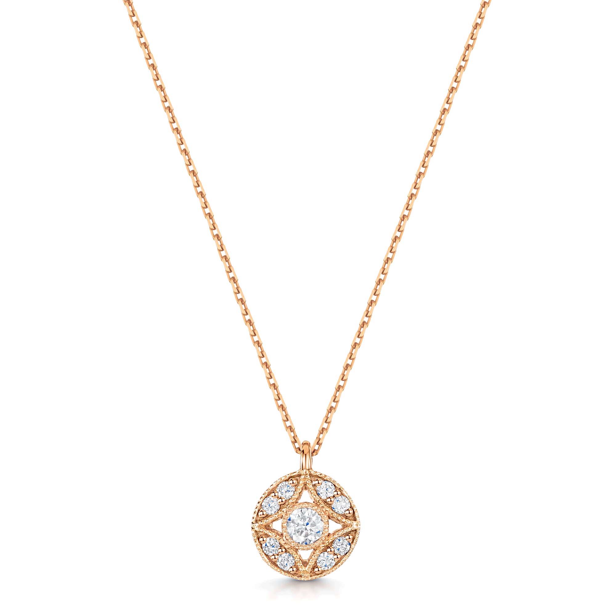 Berry's 18ct Rose Gold Diamond Cluster Pendant - Berry's Jewellers