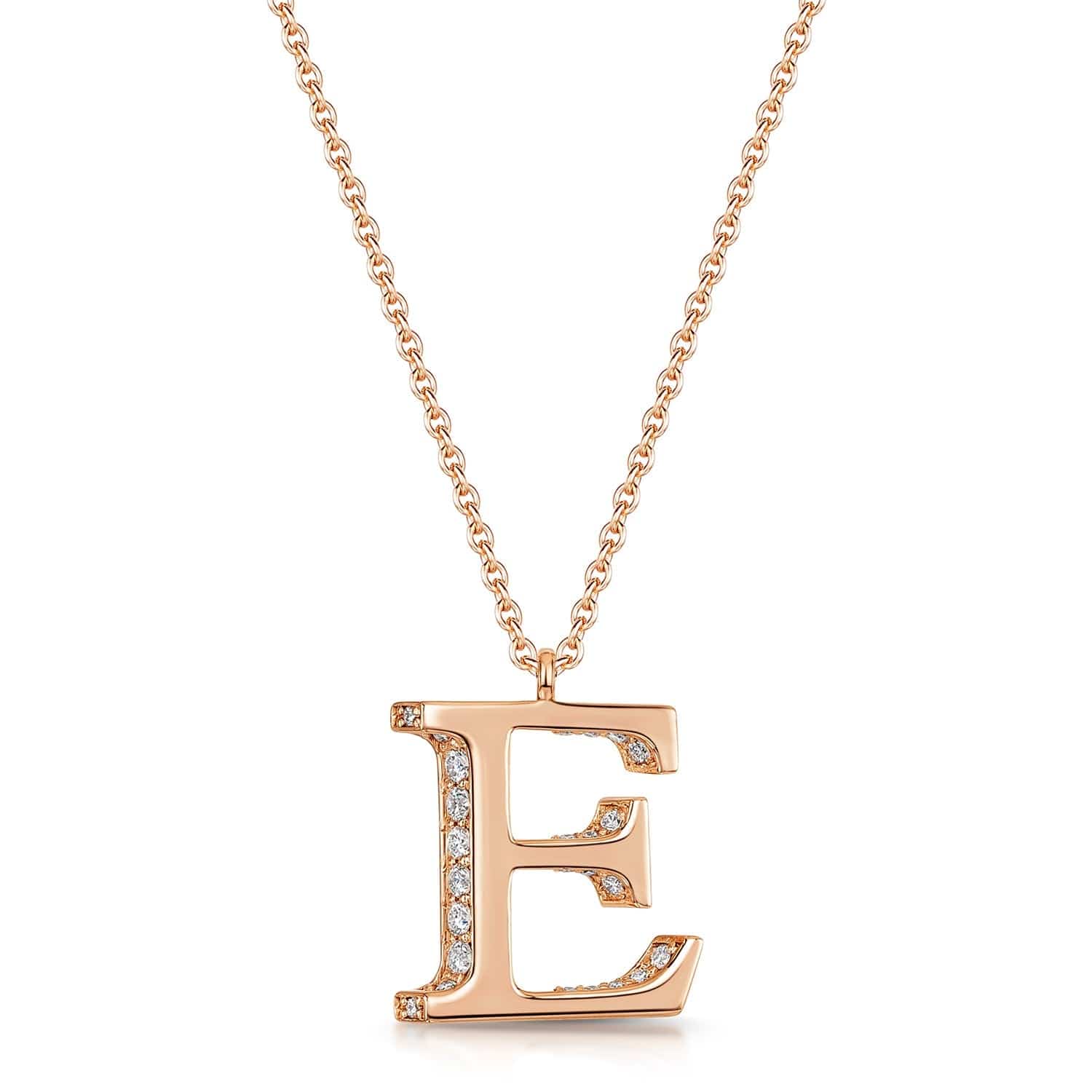 Berry's 18ct Rose Gold Diamond Initial Pendant & Chain - Berry's Jewellers