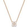 Berry's 18ct Rose Gold Diamond Set Flower Pendant & Chain - Berry's Jewellers