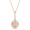 Berry's 18ct Rose Gold Diamond Vintage Style Drop Pendant - Berry's Jewellers