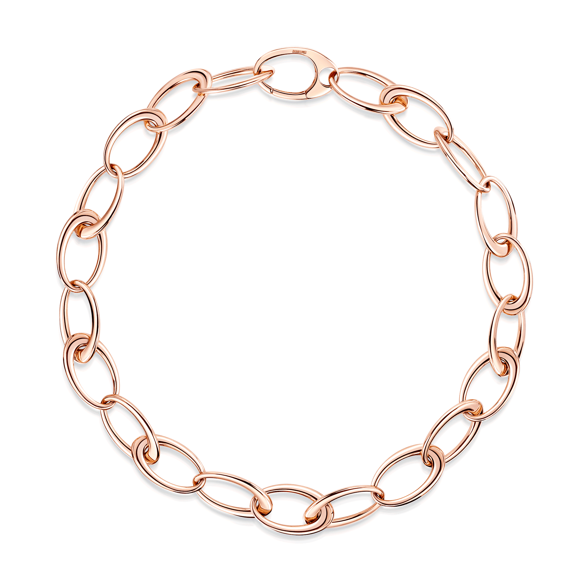 18ct Rose Gold Ellipse Collection Open Link Necklace