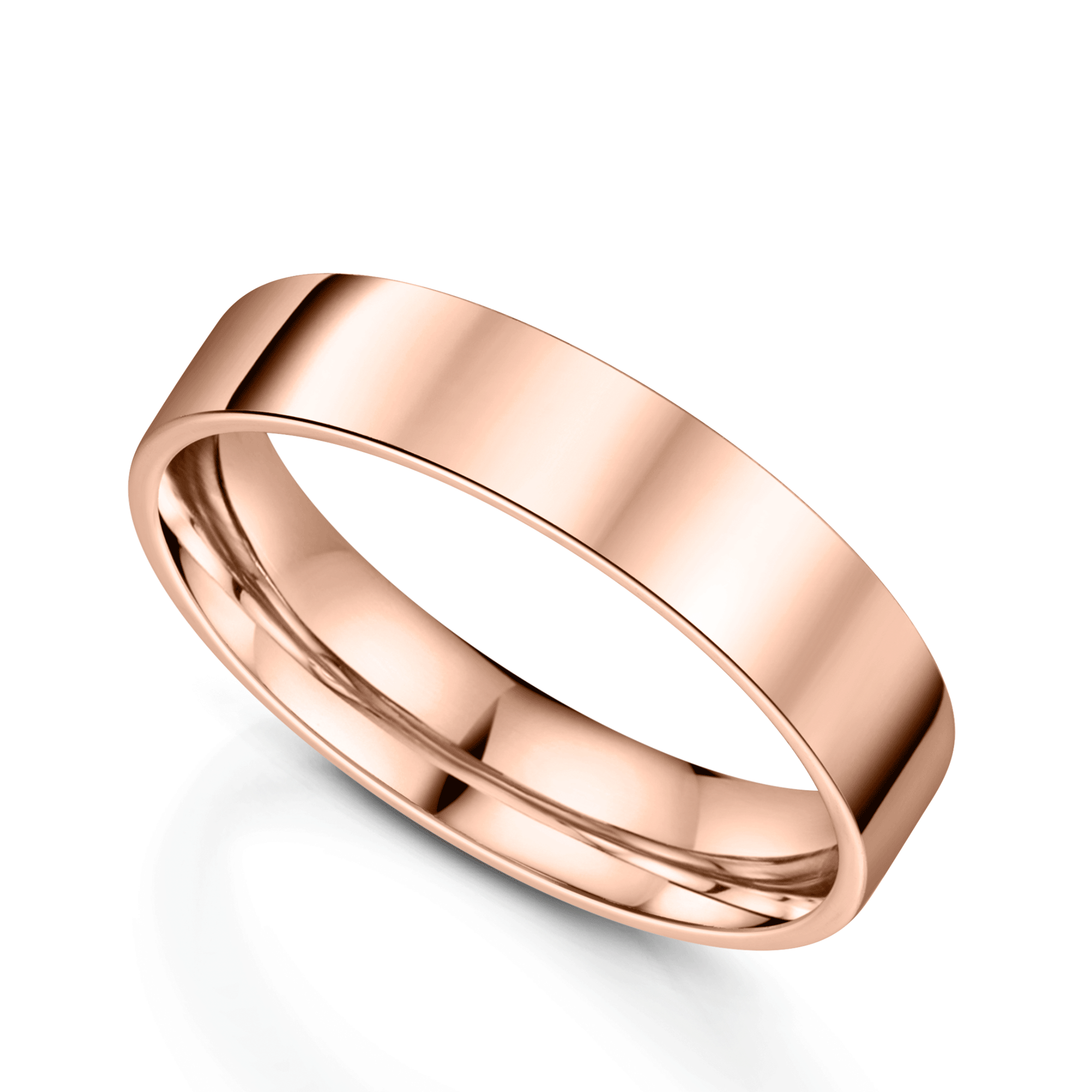 18ct Rose Gold Flat Court Gents Wedding Ring