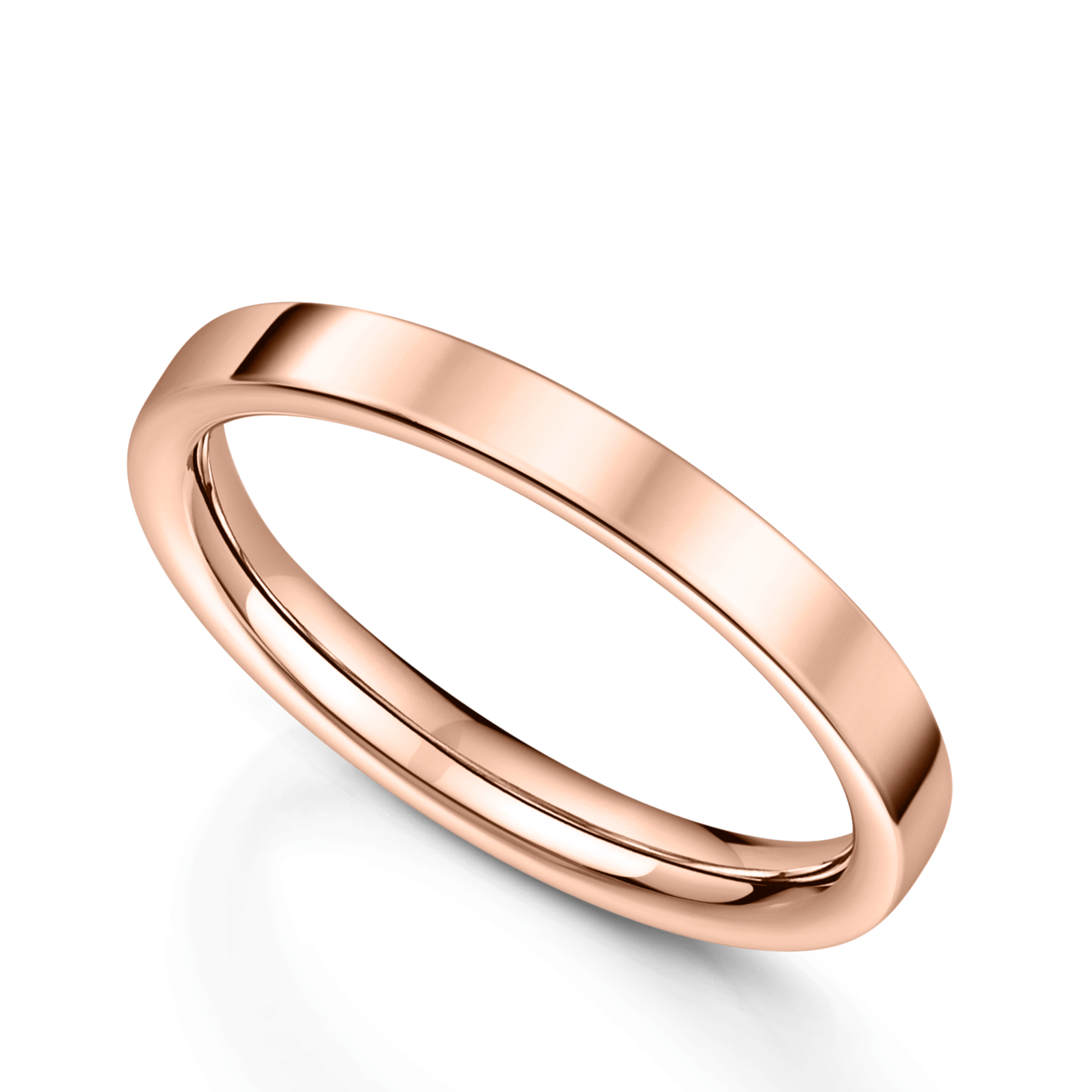 Berry's 18ct Rose Gold Flat Court Ladies Wedding Ring - Berry's Jewellers