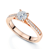 Berry's 18ct Rose Gold GIA Certificated 0.63 Carat Round Brilliant Cut Diamond Ring With Diamond Shoulders - Berry's Jewellers