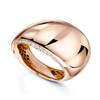 Berry's 18ct Rose Gold Irregular Polished Domed Ring With Pave Diamond Edges - Berry's Jewellers