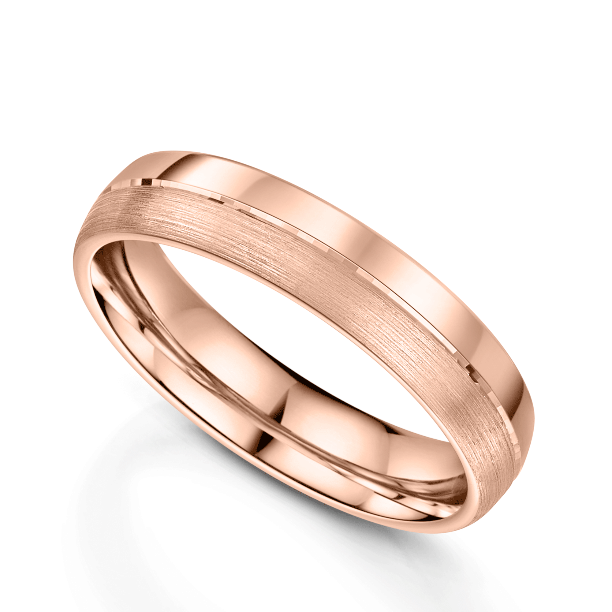 Berry's 18ct Rose Gold Matt & Polished Court Wedding Ring - Berry's Jewellers