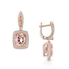 Berry's 18ct Rose Gold Morganite And Round Brilliant Cut Diamond Drop Earrings - Berry's Jewellers