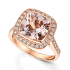 Berry's 18ct Rose Gold Morganite & Diamond Halo Set Ring - Berry's Jewellers