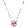 18ct Rose Gold Morganite & Diamond Pendant