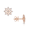 Berry's 18ct Rose Gold Open Diamond Snowflake Stud Earrings - Berry's Jewellers