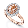 Berry's 18ct Rose Gold Oval Morganite And Diamond Cluster Ring - Berry's Jewellers