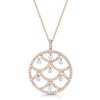 Berry's 18ct Rose Gold Pave Circle Necklace With Seven Dancing Diamonds - Berry's Jewellers