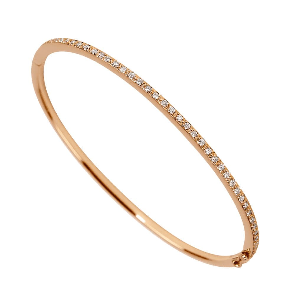 18ct Rose Gold Pave Set Diamond Bangle