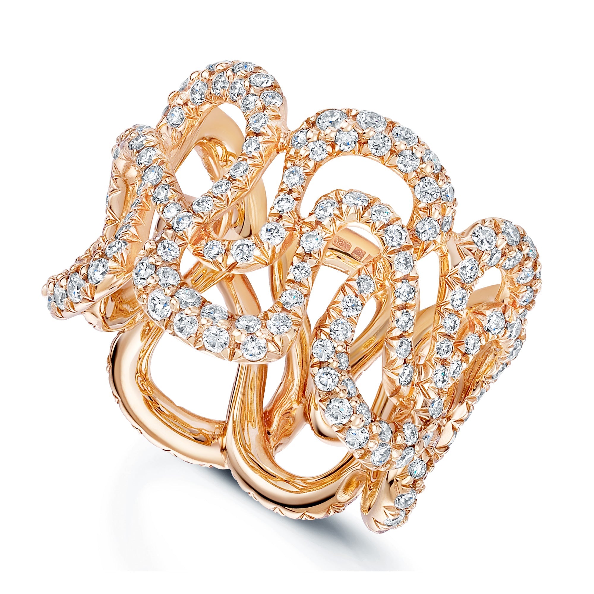 Berry's 18ct Rose Gold Pave Set Diamond Ring - Berry's Jewellers