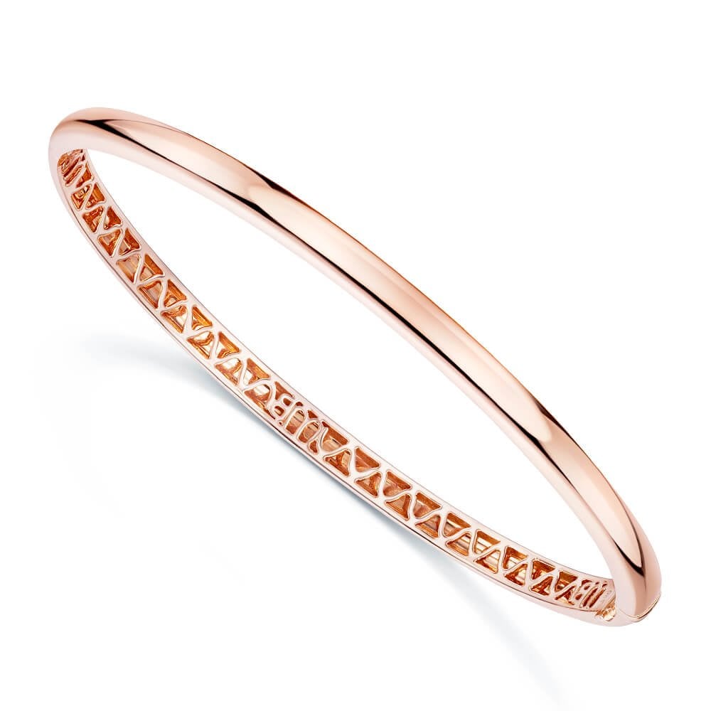 18ct Rose Gold Plain Polished Bangle