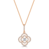 Berry's 18ct Rose Gold Round Brilliant Cut Diamond Open Flower Pendant - Berry's Jewellers