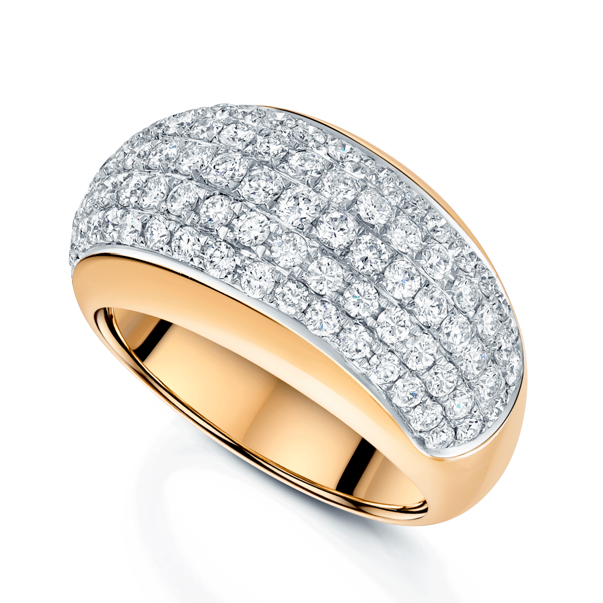 Berry's 18ct Rose Gold Round Brilliant Cut Diamond Pave Set Dress Ring - Berry's Jewellers