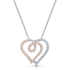 Berry's 18ct White And Rose Gold Entwined Double Heart Pendant - Berry's Jewellers