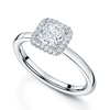 Berry's 18ct White Gold 0.76ct Cushion Cut Diamond Halo Ring 0.09ct - Berry's Jewellers