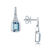 Berry's 18ct White Gold Aquamarine And Diamond Fancy Rub Over Set Drop Earrings - Berry's Jewellers