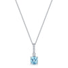 18ct White Gold Aquamarine & Diamond Pendant