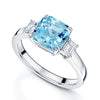 Berry's 18ct White Gold Aquamarine & Diamond Three Stone Ring - Berry's Jewellers