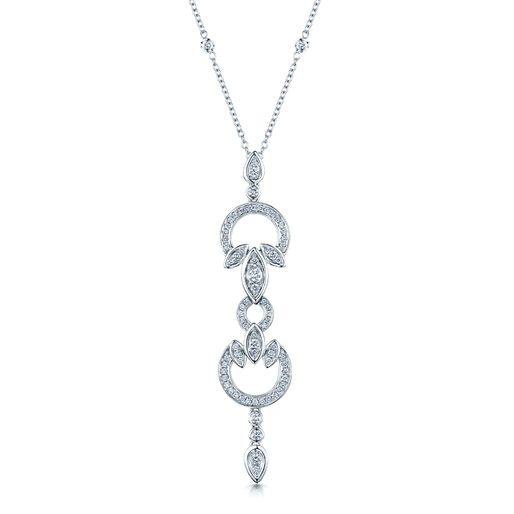 Berry's 18ct White Gold Art Deco Inspired Diamond Pendant - Berry's Jewellers