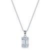 Berry's 18ct White Gold Baguette And Round brilliant Cut Diamond Fancy Cluster Pendant - Berry's Jewellers