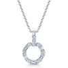 Berry's 18ct White Gold Baguette and Round Brilliant Cut Small Circle Pendant - Berry's Jewellers