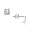 Berry's 18ct White Gold Baguette & Round Brilliant Diamond Stud Earrings - Berry's Jewellers