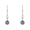 Berry's 18ct White Gold Black Pearl & Brilliant Cut Diamond Drop Earrings - Berry's Jewellers