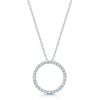 18ct White Gold Brilliant Cut Diamond Circular Pendant