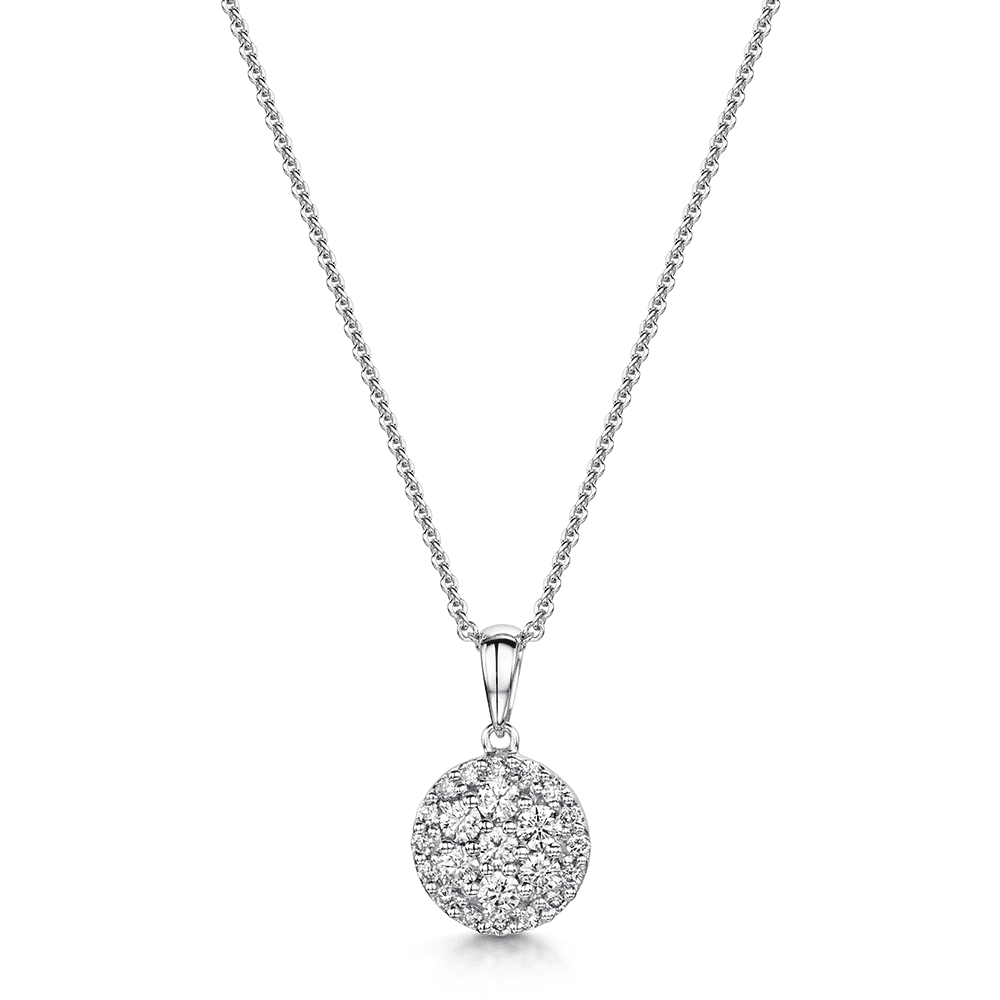 18ct White Gold Brilliant Cut Diamond Necklace