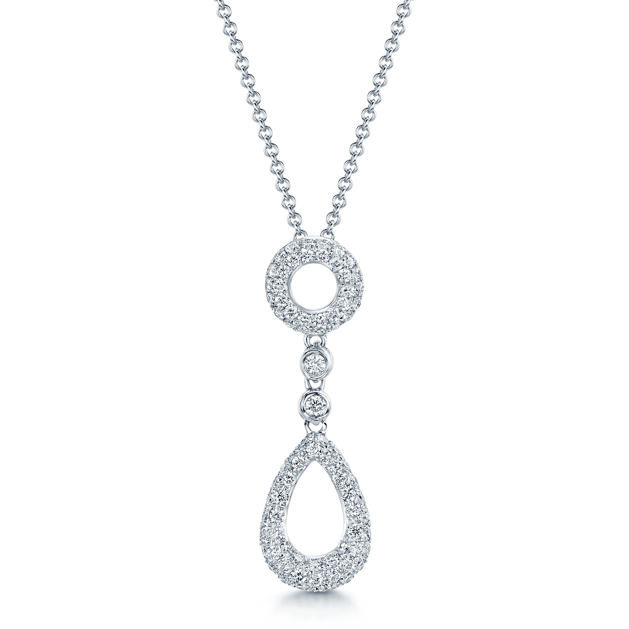 18ct White Gold Brilliant Cut Diamond Necklace