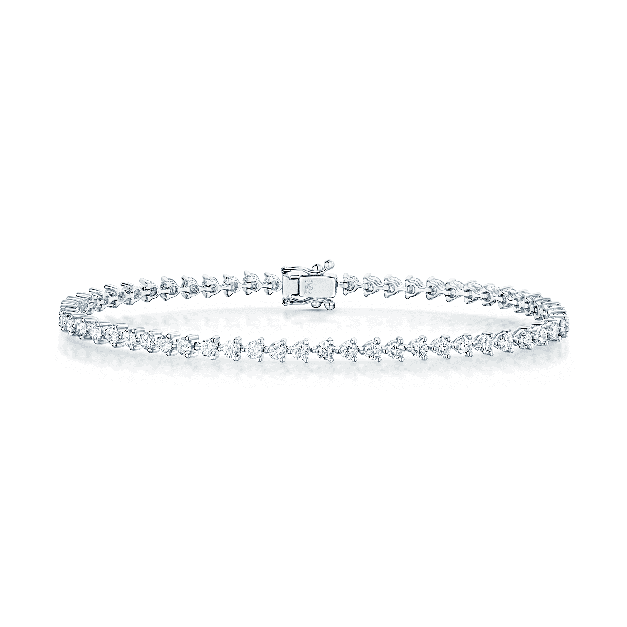 Berry's 18ct White Gold Brilliant Cut Diamond Three Claw Set Tennis Bracelet - Berry's Jewellers