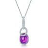 Berry's 18ct White Gold Cabochon Amethyst & Diamond Swirl Design Pendant - Berry's Jewellers