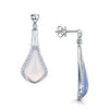 Berry's 18ct White Gold Chalcedony Pear Shape Cabochon Drop Earrings - Berry's Jewellers