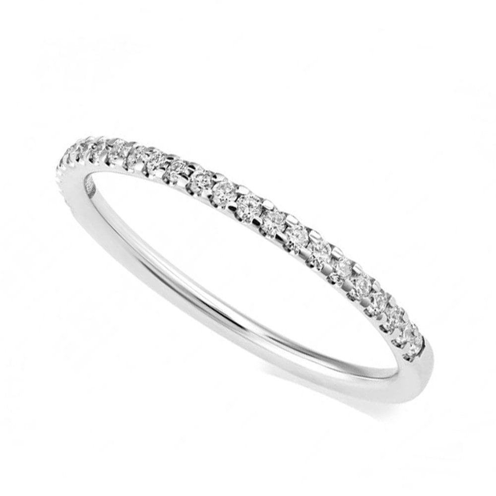 18ct White Gold Claw Set Diamond Half Eternity Ring