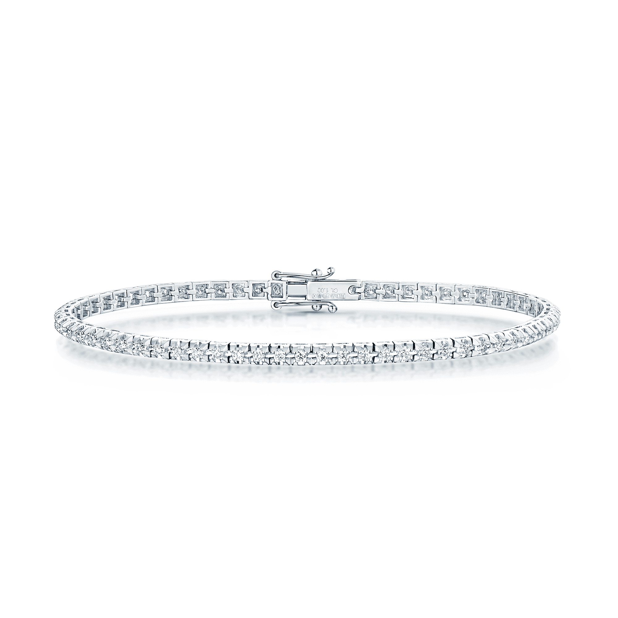 Berry's 18ct White Gold Claw Set Round Brilliant Cut Diamond Tennis Bracelet - Berry's Jewellers