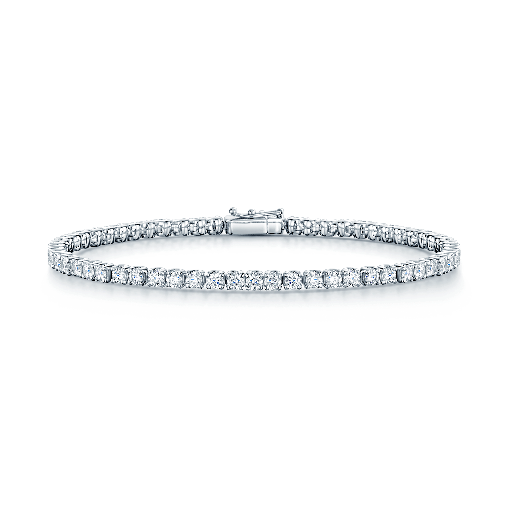 Berry's 18ct White Gold Claw Set Round Brilliant Cut Diamond Tennis Bracelet - Berry's Jewellers