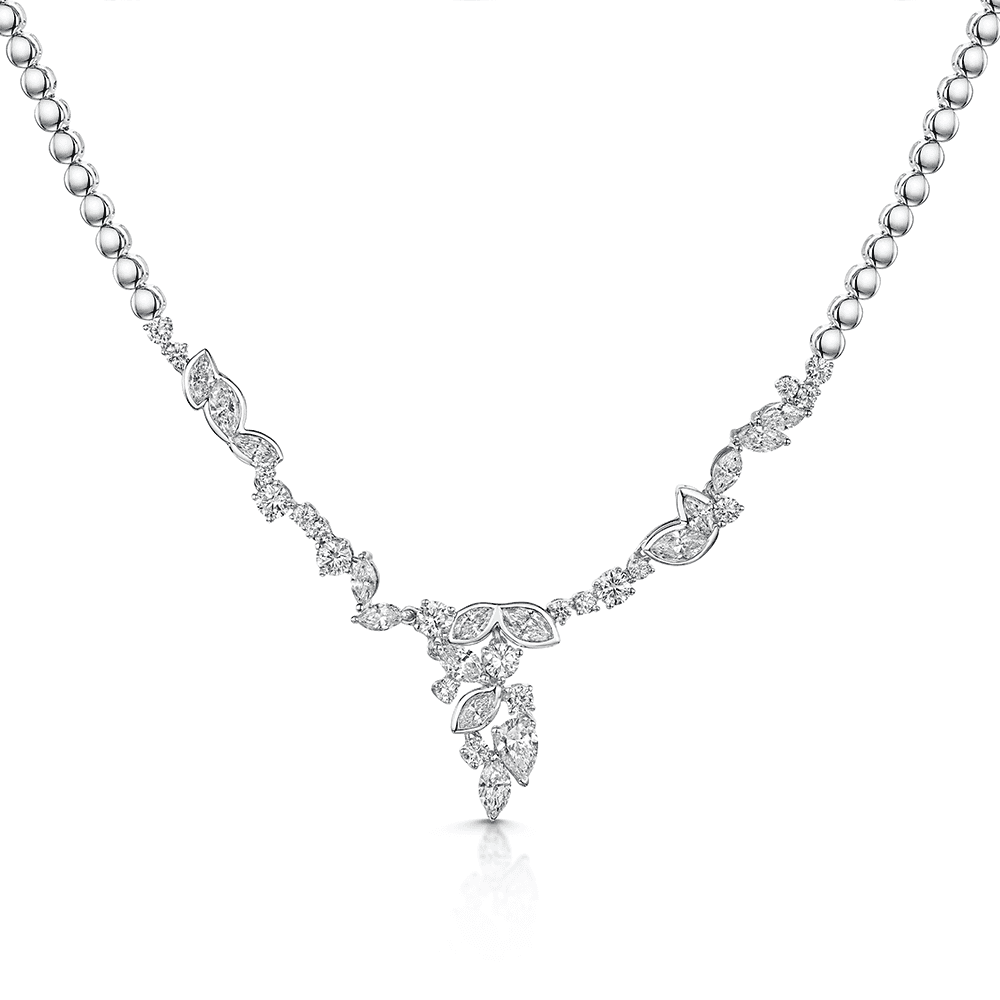 Berry's 18ct White gold Diamond Cascade Necklace - Berry's Jewellers