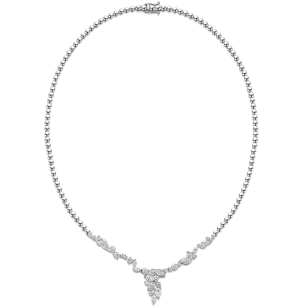 Berry's 18ct White gold Diamond Cascade Necklace - Berry's Jewellers