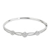 18ct White Gold Diamond Cluster & Bar Bangle