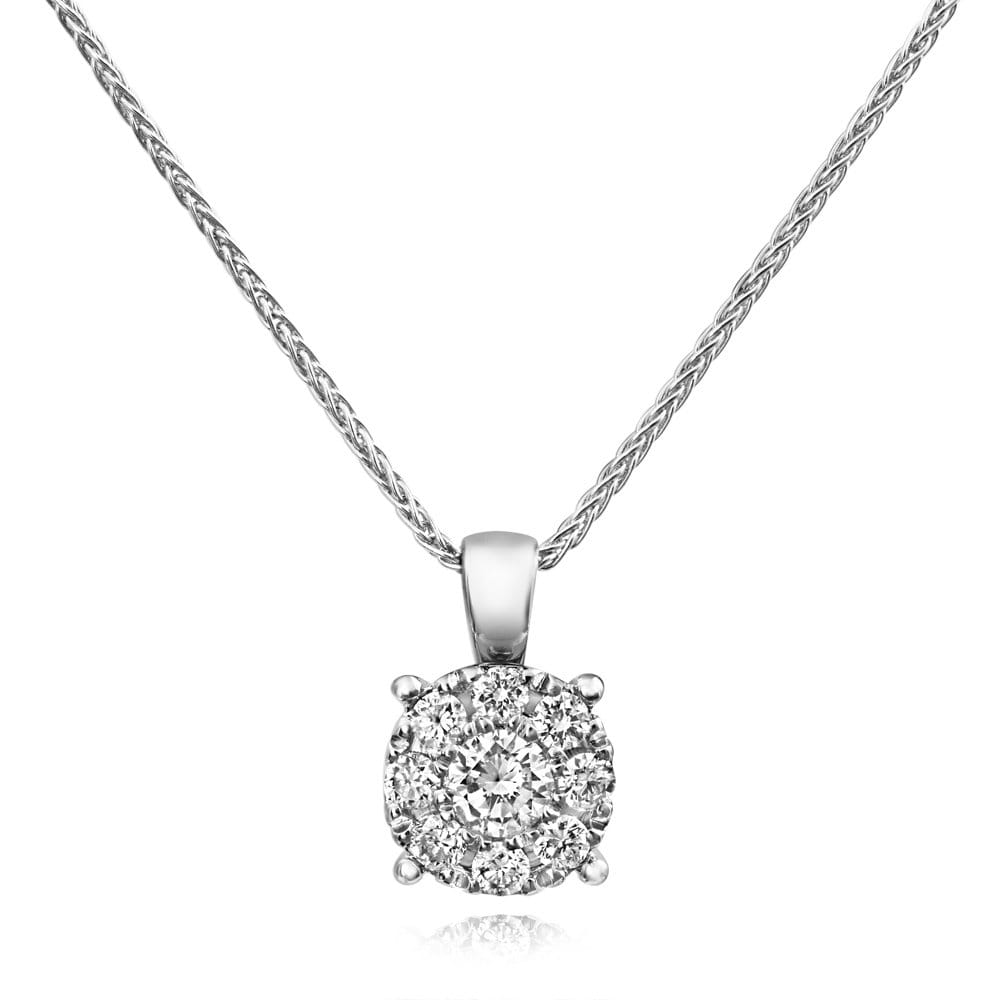 Berry's 18ct White Gold Diamond Cluster Pendant - Berry's Jewellers