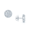 18ct White Gold Diamond Cluster Round Stud Earrings