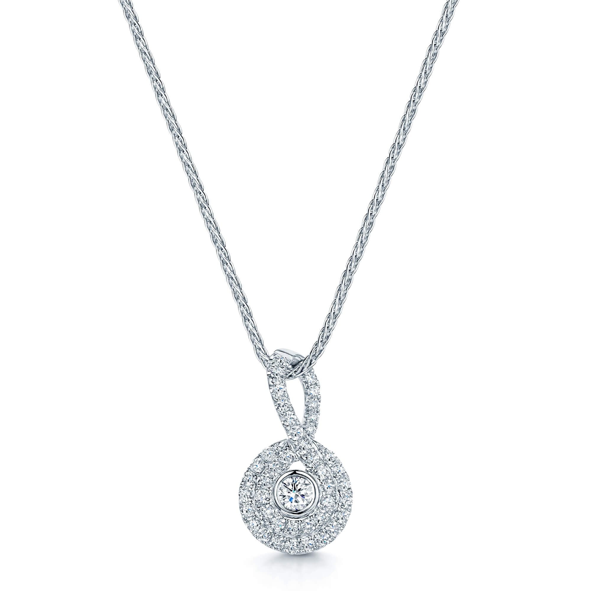 Berry's 18ct White Gold Diamond Double Halo Pendant - Berry's Jewellers