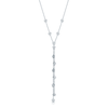 Berry's 18ct White Gold Diamond Fine Chain Daisy Tassel Necklet - Berry's Jewellers